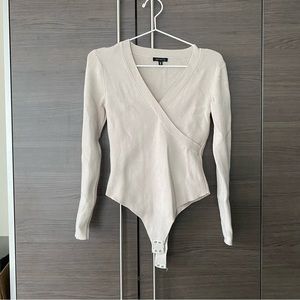 Dynamite Taupe Wrap Bodysuit